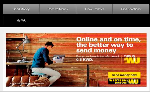 Send transfer money online now western union us